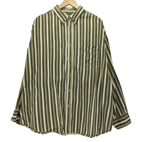ルートロクジュウロク ROUTE66 90-00S L/S ストライプ ボタンダウンシャツ メンズ X LARGE