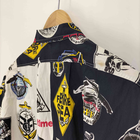 ジャンフランコフェレ GIANFRANCO FERRE イタリア製 総柄 ショートスリーブ オープンカラー シャツ メンズ 50