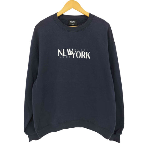 ホテルブルー HOTEL BLUE ロゴプリントクルーネックスウェット メンズ import:L