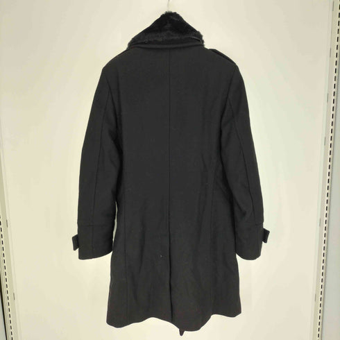 FAbRICA TESSUTI フェイクファー エポレット ダブルボタン ロングコート メンズ