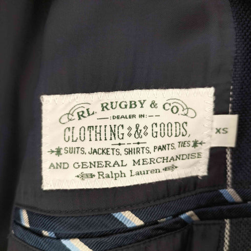 ラグビーラルフローレン Rugby Ralph Lauren リネン ストライプ 3Bシングルテーラードジャケット メンズ import:XS