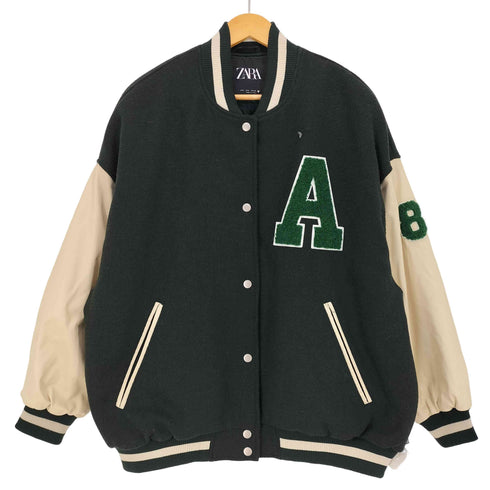 ザラ ZARA カレッジ ボンバージャケット スタジャン レディース import:L