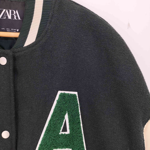 ザラ ZARA カレッジ ボンバージャケット スタジャン レディース import:L
