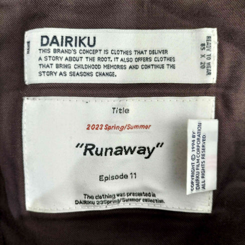 ダイリク DAIRIKU Film Students Track Pants メンズ JPN:S