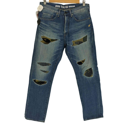 アベイシングエイプ A BATHING APE 1999 TYPE-02 DAMAGED DENIM PANTS 星刺繍 ダメージ デニム パンツ メンズ JPN:M