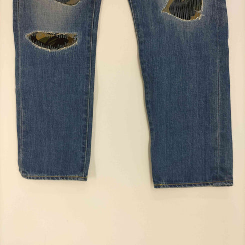 アベイシングエイプ A BATHING APE 1999 TYPE-02 DAMAGED DENIM PANTS 星刺繍 ダメージ デニム パンツ メンズ JPN:M