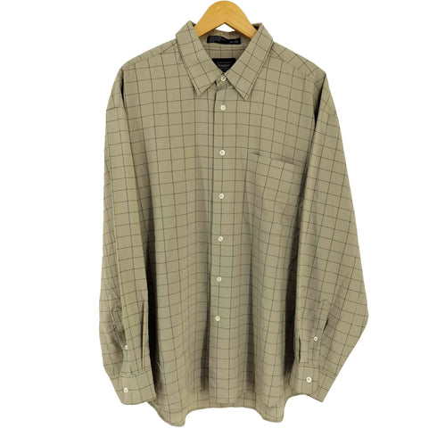ハガー HAGGER ウィンドウペン レーヨン混 レギュラーカラーシャツ メンズ import:XL