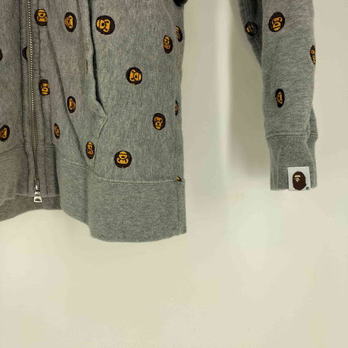 アベイシングエイプ A BATHING APE 裏地起毛 マイロ キャラクター 刺繍 ダブルジップ パーカー メンズ JPN:M