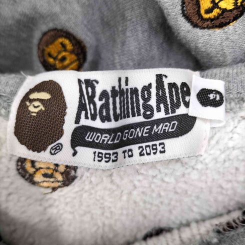 アベイシングエイプ A BATHING APE 裏地起毛 マイロ キャラクター 刺繍 ダブルジップ パーカー メンズ JPN:M