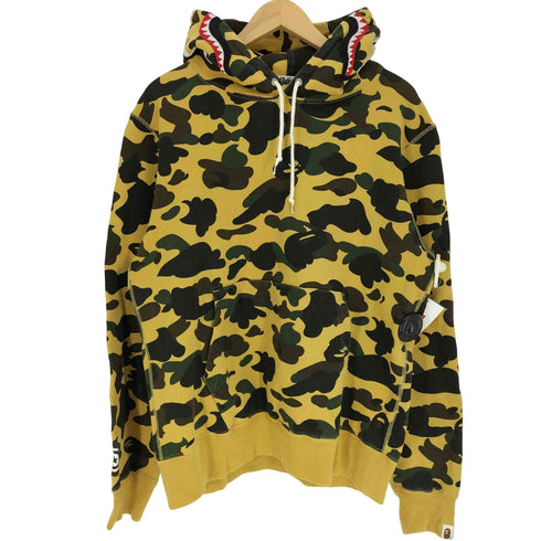 アベイシングエイプ A BATHING APE SHARK PULLOVER HOODIE カモ柄 シャーク プルオーバー パーカー メンズ JPN:L