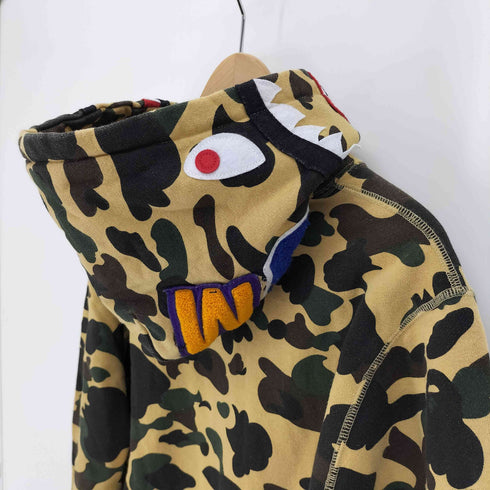 アベイシングエイプ A BATHING APE SHARK PULLOVER HOODIE カモ柄 シャーク プルオーバー パーカー メンズ JPN:L