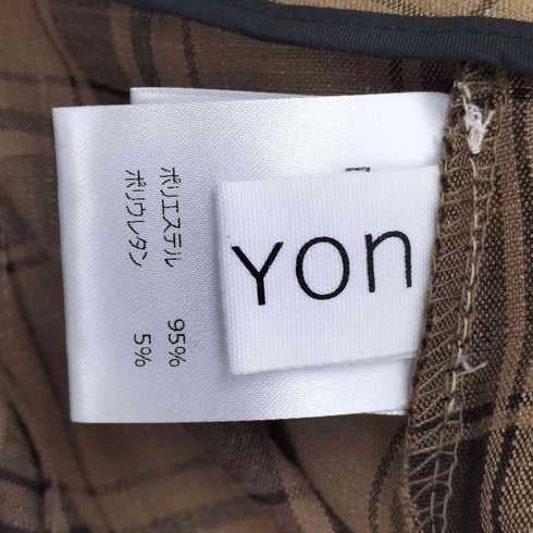 THE YON チェック 2タック ワイドスラックス レディース