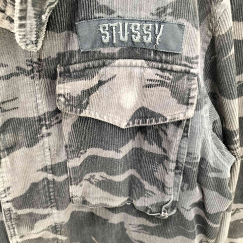 ステューシー Stussy 90-00S GEARタグ コーデュロイ カモ ミリタリージャケット メンズ import:M