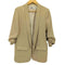 ザラ ZARA ショールカラー ギャザースリーブジャケット レディース import:L