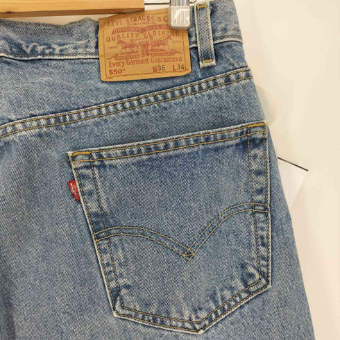 リーバイス Levis 550 RELAXED JEANS-MEDIUM STONE WASH ジップアップ 5ポケット テーパード デニム パンツ 2002年製 メンズ W:36 L:34