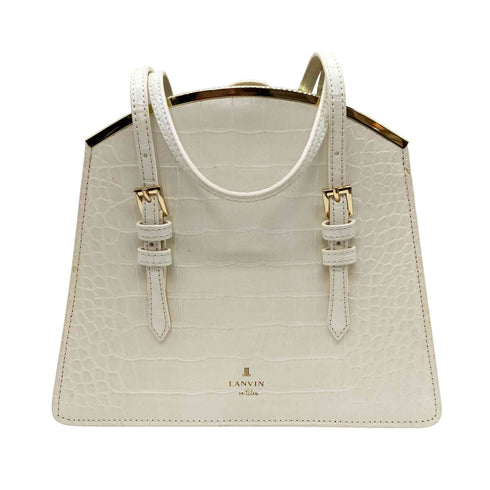 ランバンオンブルー LANVIN en Bleu クロコ 型押し 2WAY レザー ショルダーバッグ レディース