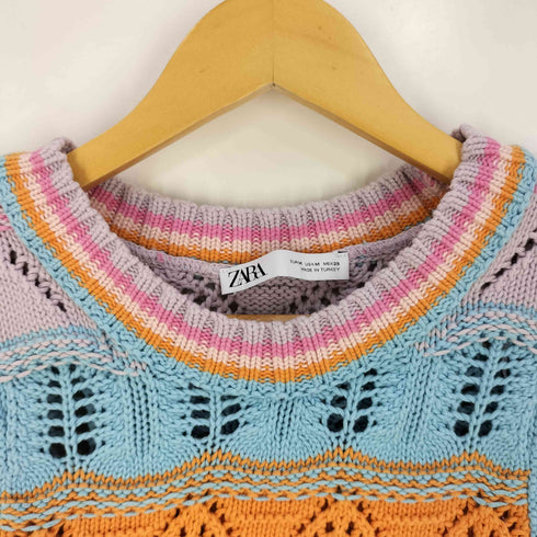 ザラ ZARA クロシェ ニットベスト レディース import:M