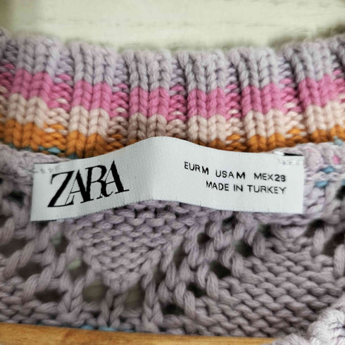 ザラ ZARA クロシェ ニットベスト レディース import:M