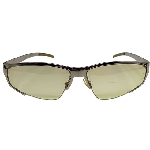 アレキサンダーマックイーン Alexander McQueen イタリア製 TITANIUM チタン ハーフリム カラーレンズ サングラス レディース 60□13-130