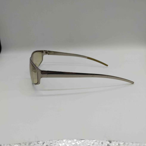 アレキサンダーマックイーン Alexander McQueen イタリア製 TITANIUM チタン ハーフリム カラーレンズ サングラス レディース 60□13-130
