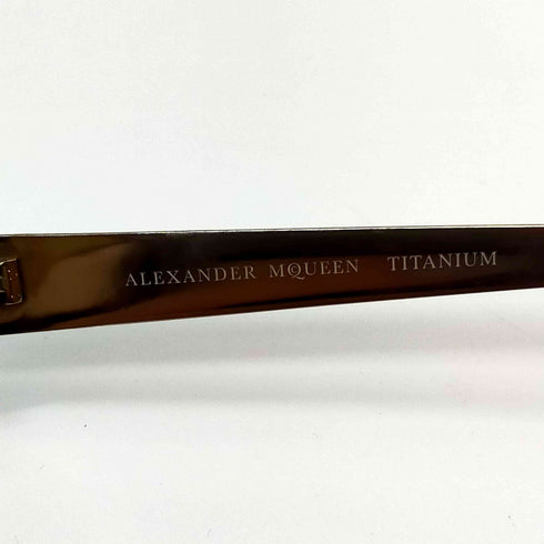 アレキサンダーマックイーン Alexander McQueen イタリア製 TITANIUM チタン ハーフリム カラーレンズ サングラス レディース 60□13-130