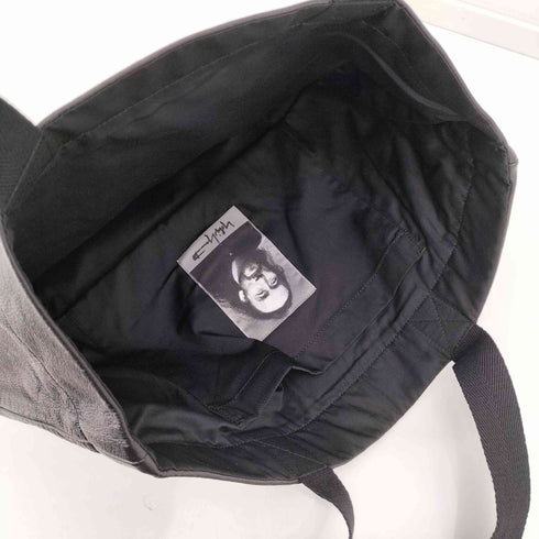 ヨウジヤマモト Yohji Yamamoto SIGNATURE LEATHER MINI TOTE BAG メンズ