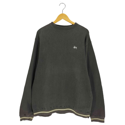 ステューシー Stussy 90-00s 紺タグ ショーンフォト ロゴ刺繍 クルーネックスウェット メンズ import:XL