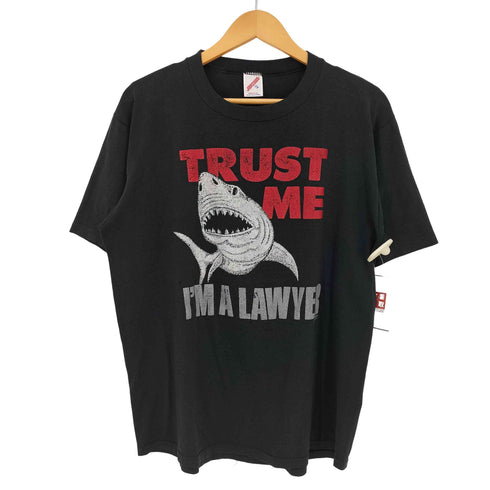 ジャージーズ JERZEES 80s 90s USA製 TRUST ME I'M A LAWYER Tシャツ サメ メンズ import:XL