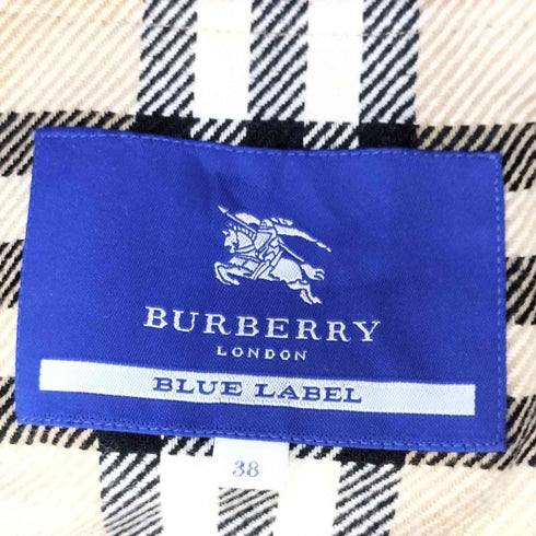 バーバリーブルーレーベル BURBERRY BLUE LABEL ノバチェック ウールライナー付 トレンチコート レディース 38