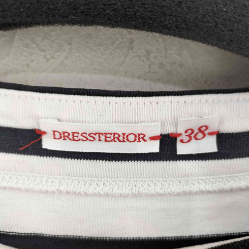 ドレステリア DRESSTERIOR ボートネックボーダーカットソー バスクシャツ レディース JPN:38