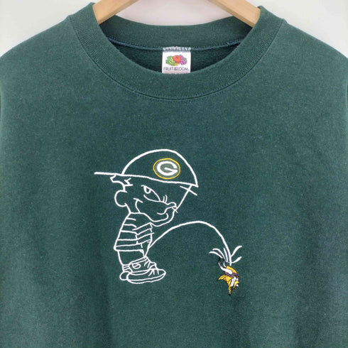 フルーツオブザルーム FRUIT OF THE LOOM 90S BEST NFL バスケットボール チーム キャラクター 刺繍 コットン ポリ クルーネック スウェット メンズ import:XL
