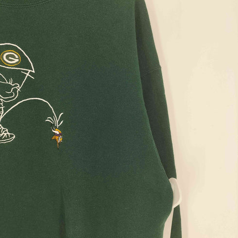 フルーツオブザルーム FRUIT OF THE LOOM 90S BEST NFL バスケットボール チーム キャラクター 刺繍 コットン ポリ クルーネック スウェット メンズ import:XL