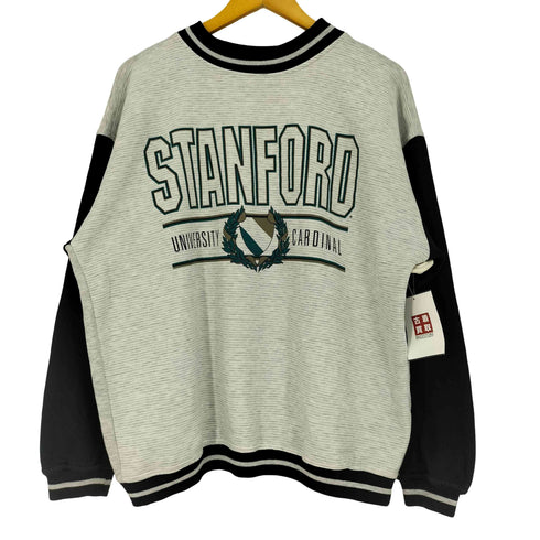 ギアフォースポーツ GEAR FOR SPORTS 90S STANFORD スタンフォード 大学 カレッジロゴ プリント アームバイカラー ストライプ スウェット メンズ import:M