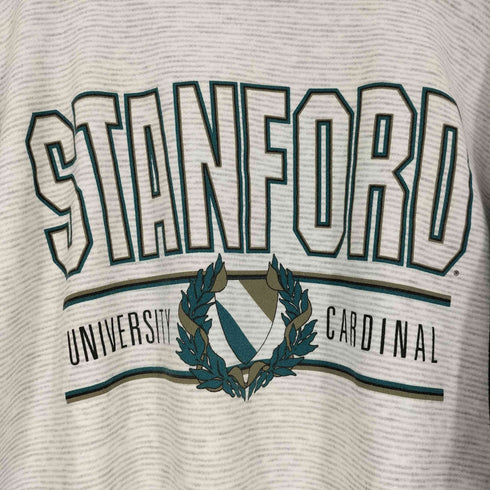 ギアフォースポーツ GEAR FOR SPORTS 90S STANFORD スタンフォード 大学 カレッジロゴ プリント アームバイカラー ストライプ スウェット メンズ import:M