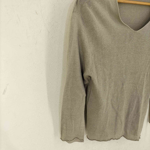 エヴァムエヴァ evam eva linen Vネック プルオーバー レディース 2