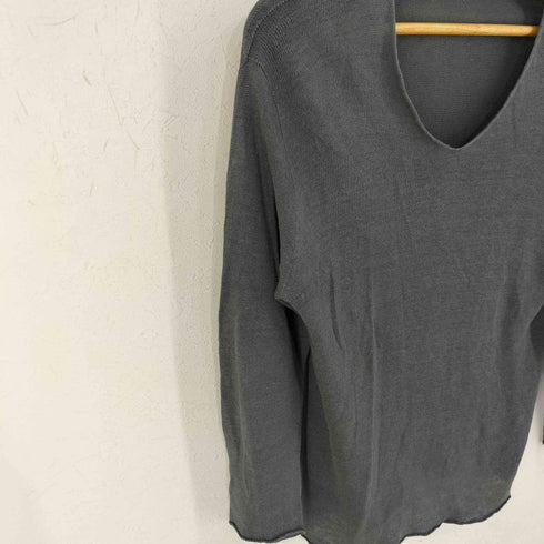 エヴァムエヴァ evam eva linen Vネック プルオーバー レディース 2