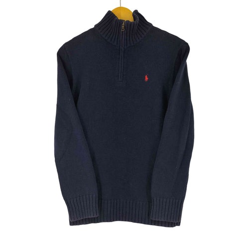 ポロバイラルフローレン Polo by RALPH LAUREN スモールポニー刺繍 ハーフジップ コットンニット レディース 160