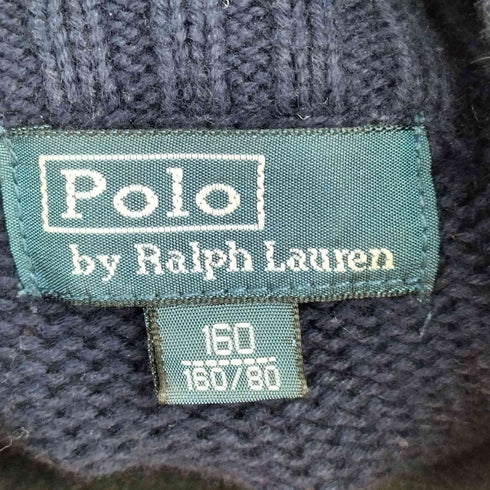 ポロバイラルフローレン Polo by RALPH LAUREN スモールポニー刺繍 ハーフジップ コットンニット レディース 160