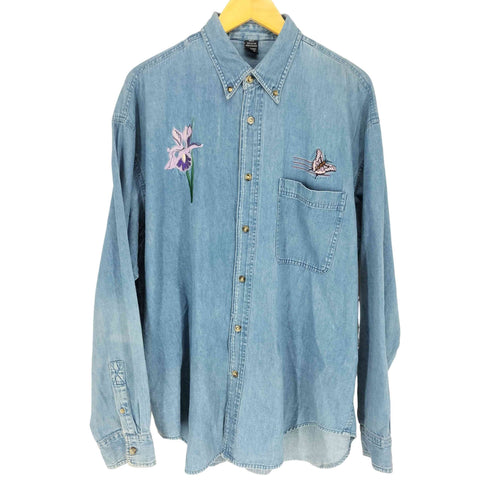 花柄BDデニムL/Sシャツ メンズ JPN:XL