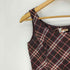 バーバリーブルーレーベル BURBERRY BLUE LABEL ノバチェック レザーベルト キャミ ワンピース レディース 36