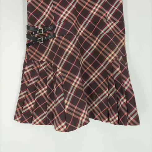 バーバリーブルーレーベル BURBERRY BLUE LABEL ノバチェック レザーベルト キャミ ワンピース レディース 36