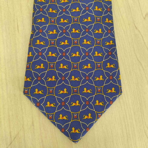 サルヴァトーレフェラガモ Salvatore Ferragamo MADE IN ITALY 馬柄 シルクネクタイ メンズ