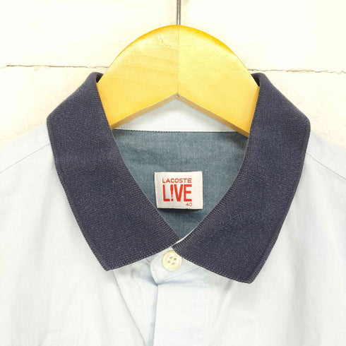 ラコステライブ Lacoste Live 襟切替 ロゴワッペンL/Sシャツ メンズ 40