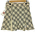 バーバリーブルーレーベル BURBERRY BLUE LABEL ノバチェック サイド ボタン フリンジ フレア ミニ スカート レディース EUR:36