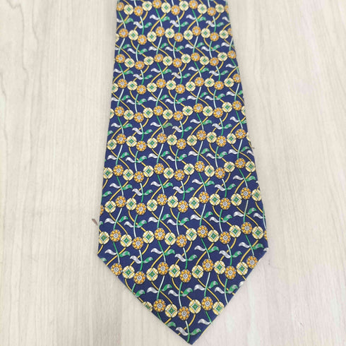 サルヴァトーレフェラガモ Salvatore Ferragamo MADE IN ITALY 花柄 シルクネクタイ メンズ