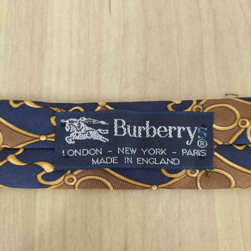 バーバリーズ BURBERRYS MADE IN ENGLAND ビット柄 シルクネクタイ メンズ