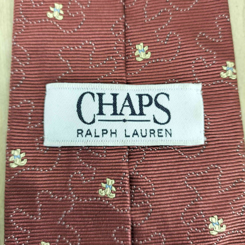 チャップスラルフローレン CHAPS RALPH LAUREN MADE IN JAPAN ベアー柄 シルクネクタイ メンズ