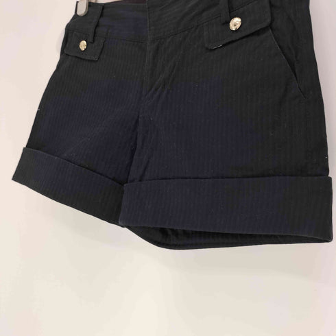 バーバリーブルーレーベル BURBERRY BLUE LABEL ウエスト ロゴ 刺繍 シャドーストライプ ショート パンツ レディース EUR:36