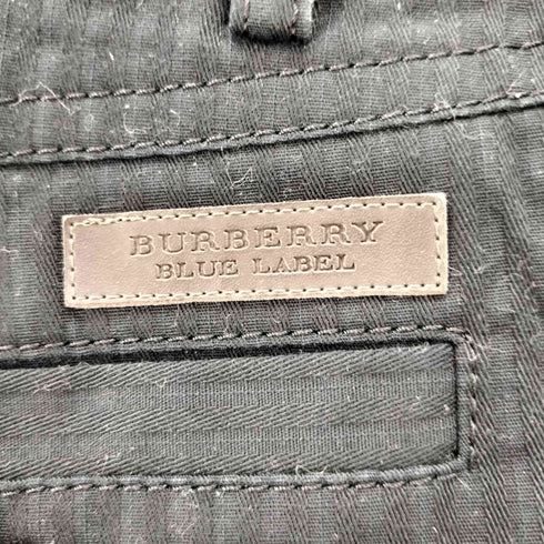 バーバリーブルーレーベル BURBERRY BLUE LABEL ウエスト ロゴ 刺繍 シャドーストライプ ショート パンツ レディース EUR:36