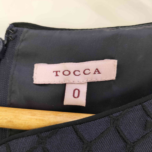 トッカ TOCCA リボン 総柄 フレンチスリーブ ワンピース レディース JPN:0